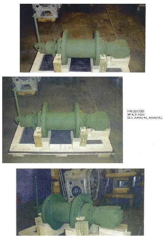 A set of three pictures showing the process of dismantling an old machine.