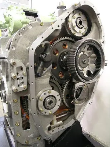 A close up of the inside of an engine